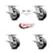 Service Caster 5 Inch Kingpinless Rubber on Aluminum Wheel Caster Brakes 2 Swivel Locks, 4PK SCC-KP30S520-RAR-SLB-BSL-2-SLB-2 - alternate 7